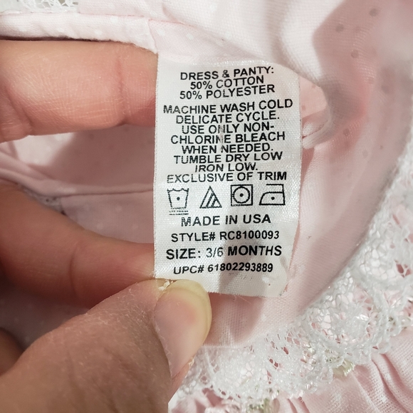 Vintage Baby Girls Dresses Size 3-6 Months Lot Of 4 Pink Yellow Floral Minnie - Picture 5 of 14